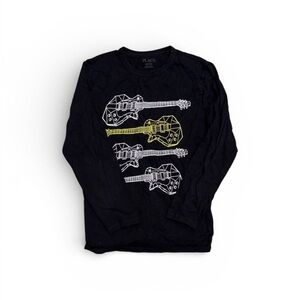 The Children's Place Black Long Sleeve Tee with Guitar Print